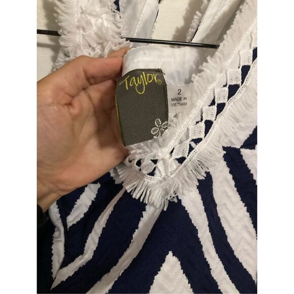 Taylor Dresses Women's Diamond Print Cotton Jacquard Keyhole Back‎ Halte - Picture 5 of 7